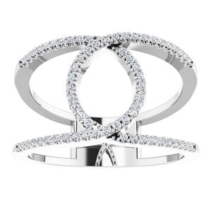 14K White 1/5 CTW Natural Diamond Interlocking Loop Ring - BN & CO JEWELRY