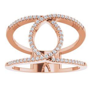 14K Rose 1/5 CTW Natural Diamond Interlocking Loop Ring - BN & CO JEWELRY