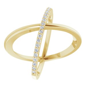 14K Yellow 1/4 CTW Natural Diamond Criss-Cross Ring - BN & CO JEWELRY
