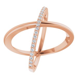 14K Rose 1/4 CTW Natural Diamond Criss-Cross Ring - BN & CO JEWELRY
