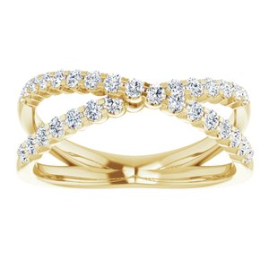 14K Yellow 1/2 CTW Lab-Grown Diamond Criss-Cross Ring - BN & CO JEWELRY