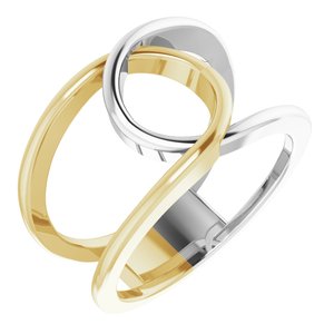 14K White & Yellow Interlocking Loop Ring - BN & CO JEWELRY