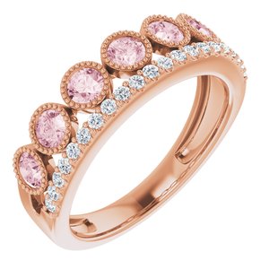 14K Rose Natural Pink Morganite & 1/5 CTW Diamond Ring - BN & CO JEWELRY
