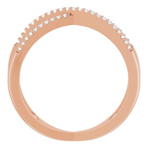 14K Rose 1/6 CTW Natural Diamond Criss-Cross Ring - BN & CO JEWELRY