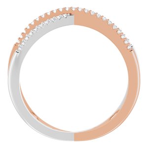 14K Rose/White 1/6 CTW Natural Diamond Criss-Cross Ring - BN & CO JEWELRY