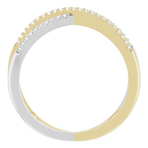 14K Yellow/White 1/6 CTW Natural Diamond Criss-Cross Ring - BN & CO JEWELRY