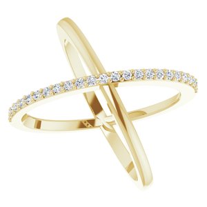 14K Yellow 1/4 CTW Natural Diamond Criss-Cross Ring - BN & CO JEWELRY