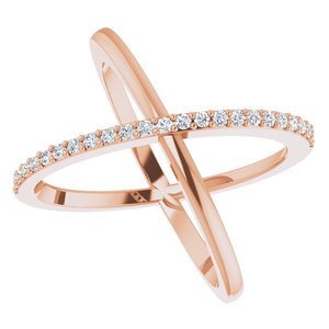 14K Rose 1/4 CTW Natural Diamond Criss-Cross Ring - BN & CO JEWELRY