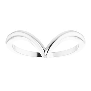 14K White V Ring - BN & CO JEWELRY