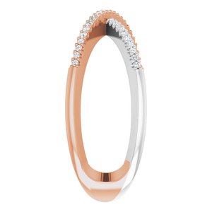 14K Rose/White 1/6 CTW Natural Diamond Criss-Cross Ring - BN & CO JEWELRY