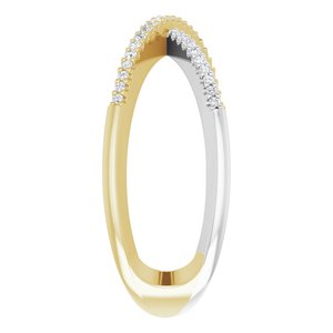 14K Yellow/White 1/6 CTW Natural Diamond Criss-Cross Ring - BN & CO JEWELRY