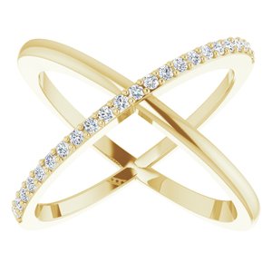 14K Yellow 1/4 CTW Natural Diamond Criss-Cross Ring - BN & CO JEWELRY