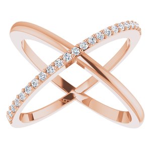 14K Rose 1/4 CTW Natural Diamond Criss-Cross Ring - BN & CO JEWELRY