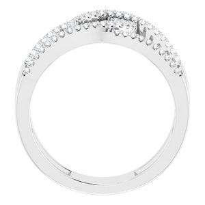 14K White 1/5 CTW Natural Diamond Interlocking Loop Ring - BN & CO JEWELRY