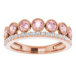14K Rose Natural Pink Morganite & 1/5 CTW Diamond Ring - BN & CO JEWELRY