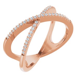 14K Rose 1/6 CTW Natural Diamond Criss-Cross Ring - BN & CO JEWELRY