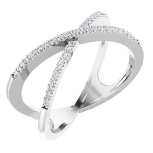 Platinum 1/6 CTW Natural Diamond Criss-Cross Ring - BN & CO JEWELRY
