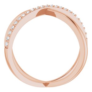 14K Rose 1/4 CTW Natural Diamond Criss-Cross Ring - BN & CO JEWELRY