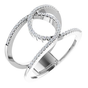 14K White 1/5 CTW Natural Diamond Interlocking Loop Ring - BN & CO JEWELRY