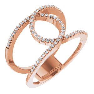 14K Rose 1/5 CTW Natural Diamond Interlocking Loop Ring - BN & CO JEWELRY