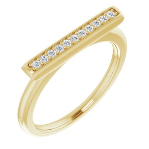14K Yellow 1/10 CTW Natural Diamond Bar Ring - BN & CO JEWELRY