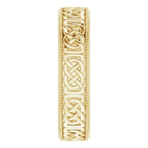 14K Yellow 6 mm Celtic-Inspired Band Size 11 - BN & CO JEWELRY
