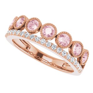 14K Rose Natural Pink Morganite & 1/5 CTW Diamond Ring - BN & CO JEWELRY