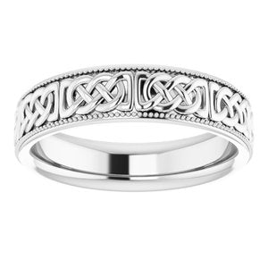 14K White 6 mm Celtic-Inspired Band Size 11 - BN & CO JEWELRY