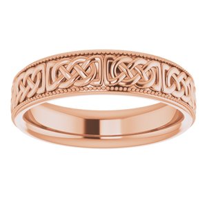 14K Rose 6 mm Celtic-Inspired Band Size 11 - BN & CO JEWELRY