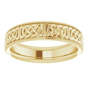 14K Yellow 6 mm Celtic-Inspired Band Size 11 - BN & CO JEWELRY