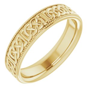 14K Yellow 6 mm Celtic-Inspired Band Size 11 - BN & CO JEWELRY