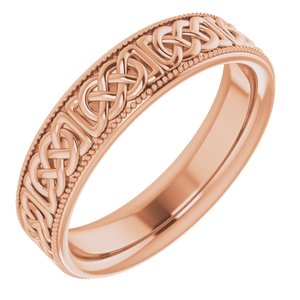 14K Rose 6 mm Celtic-Inspired Band Size 11 - BN & CO JEWELRY