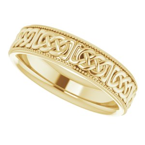 14K Yellow 6 mm Celtic-Inspired Band Size 11 - BN & CO JEWELRY