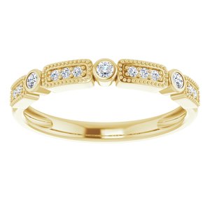 14K Yellow 1/10 CTW Natural Diamond Stackable Ring - BN & CO JEWELRY