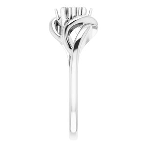 10K White 3-Stone Family Freeform Ring Moutning - BN & CO JEWELRY