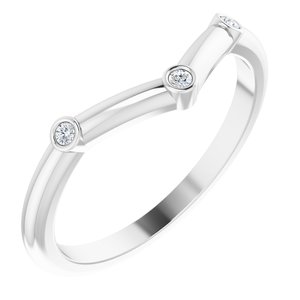 14K White .03 CTW Diamond Stackable Chevron Ring - BN & CO JEWELRY