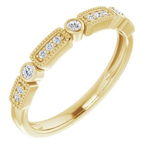 14K Yellow 1/10 CTW Natural Diamond Stackable Ring - BN & CO JEWELRY