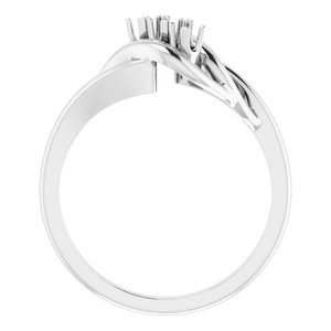 10K White 3-Stone Family Freeform Ring Moutning - BN & CO JEWELRY