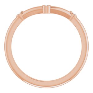 14K Rose .03 CTW Diamond Stackable Chevron Ring - BN & CO JEWELRY