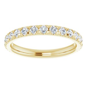 14K Yellow 3/4 CTW Natural Diamond French-Set Anniversary Band - BN & CO JEWELRY