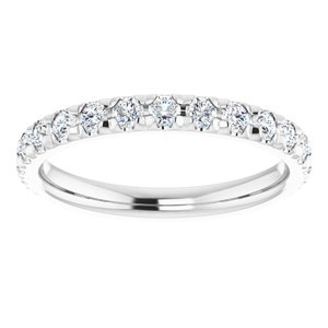 14K White 3/4 CTW Natural Diamond French-Set Anniversary Band - BN & CO JEWELRY