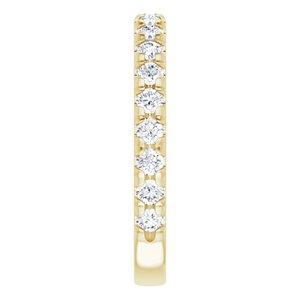 14K Yellow 3/4 CTW Natural Diamond French-Set Anniversary Band - BN & CO JEWELRY