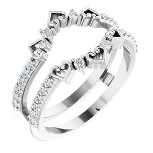 14K White 1/3 CTW Natural Diamond Accented Ring Guard - BN & CO JEWELRY