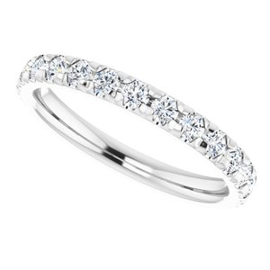 14K White 3/4 CTW Natural Diamond French-Set Anniversary Band - BN & CO JEWELRY