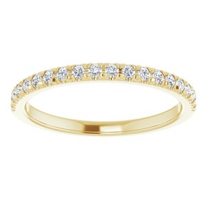 14K Yellow 1/4 CTW Natural Diamond French-Set Matching Band - BN & CO JEWELRY