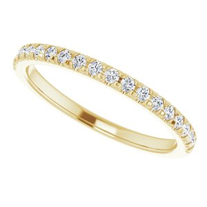 14K Yellow 1/4 CTW Natural Diamond French-Set Matching Band - BN & CO JEWELRY