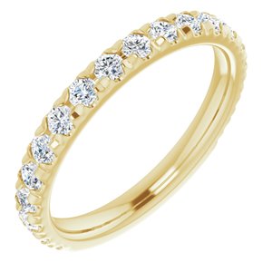 14K Yellow 3/4 CTW Natural Diamond French-Set Anniversary Band - BN & CO JEWELRY