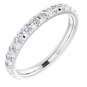 14K White 3/4 CTW Natural Diamond French-Set Anniversary Band - BN & CO JEWELRY