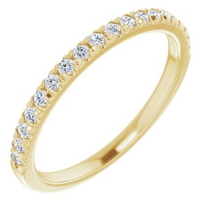 14K Yellow 1/4 CTW Natural Diamond French-Set Matching Band - BN & CO JEWELRY