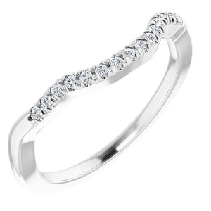 Platinum .08 CTW Diamond Matching Band for 5.5 mm Square Ring - BN & CO JEWELRY